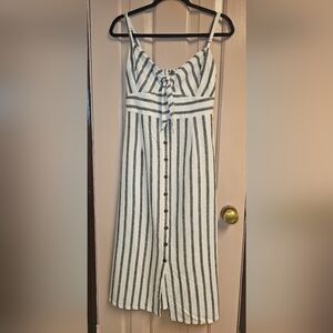Striped Black and White Button-Down Dress